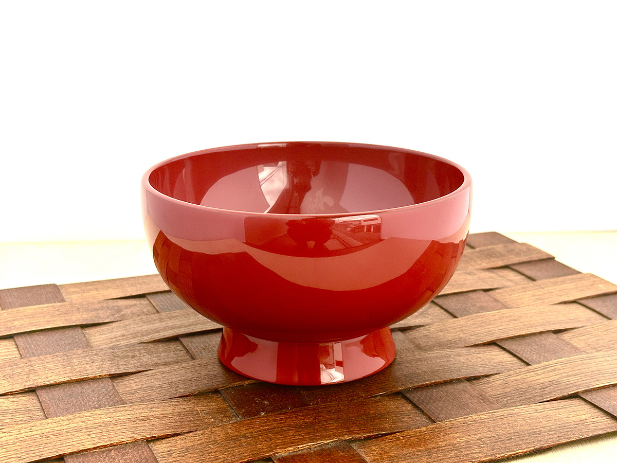 川連漆器 皆朱 そば椀【(株)佐藤商事】[H2-5504]
