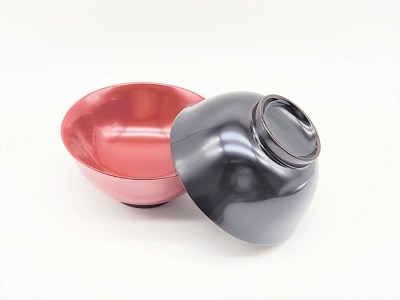 川連漆器 羽反飯椀 ペア【佐藤豊八商店】[H5802]