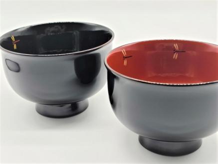 川連漆器 夫婦椀 とんぼ【佐藤豊八商店】[H5807]
