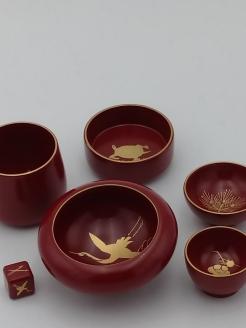 川連漆器 キノコ盃【阿部健吉商店】[P5301]