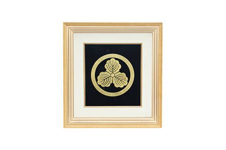 川連漆器 パネル額（家紋・社印）【遠田漆器店】[Q2-6101]