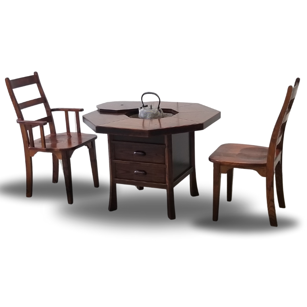 ハイバックチェアー（肘付）椅子 いす イス ハイバック 肘付きチェア 背もたれ ダイニングチェア 木製チェア 食卓椅子 高座椅子 アンティーク調 高級 インテリア 家具 レトロ 和モダン 和室【(有)高松木工】[F8805]