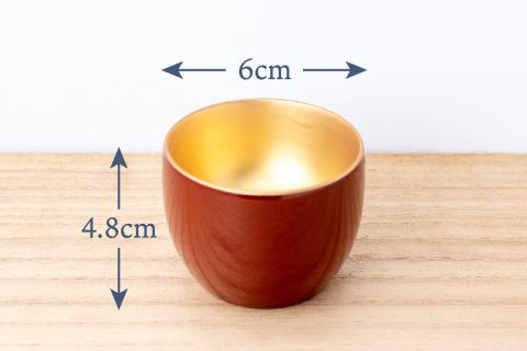 ぐい呑 内金地 川連 漆器 ぐい 呑み のみ 飲み 木製 高級 日本製 漆塗り 【佐藤善六漆器店】[B1-9201]