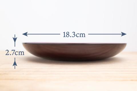 六寸 皿 溜 川連 漆器 おしゃれ 和食器 軽い オシャレ 木 木製 日本製 和風 【佐藤善六漆器店】[B9201]