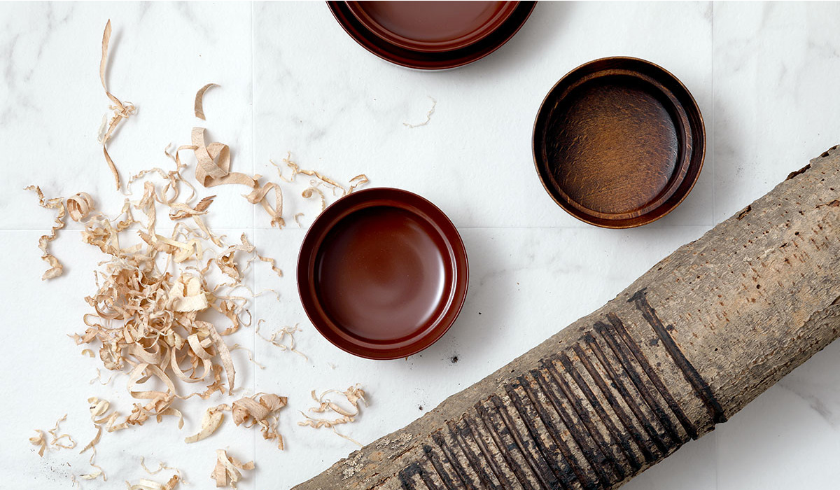 aeru 川連漆器のこぼしにくい器 3点セット べんがら【(株)和える】[F15601]