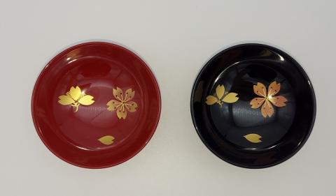川連漆器 ぐいのみ 桜ペア【丸利漆工所】[B3-5701]