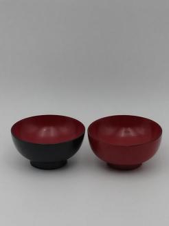 川連漆器 4寸夫婦汁椀【阿部健吉商店】[B5-5302]