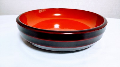 川連漆器 7寸ライン平鉢【遠田漆器店】[B9-6101]