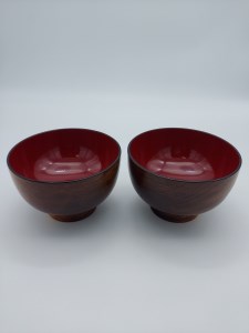 拭き漆木目多用椀2客組【丸利漆工所】[C5704]