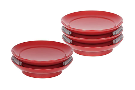 川連漆器 4寸椿皿 5枚揃【寿次郎漆工芸】[D6002]