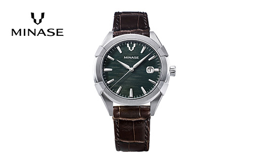 MINASE時計 Uruga42 クロコベルトタイプ（UG03-LDBNGR-SSD）【協和精工株式会社】[F11931]