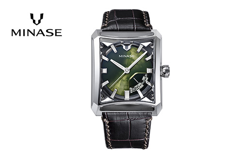 MINASE時計 SEVEN WINDOWS クロコレザータイプ（VM15-LDBYGR-SSD） MINASE 日本製 時計 腕時計 メンズ 高額 人気 ランキング【協和精工株式会社】[F11945]