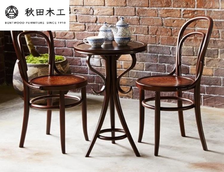 【秋田木工】ラウンドテーブル「T-110」【曲木による装飾が美しい】【秋田木工】[F7404]