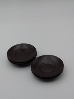 川連漆器 4寸茶托うるみ色5枚組【阿部健吉商店】[H5-5302]