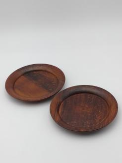 川連漆器 パン皿摺り漆2枚組【阿部健吉商店】[H5302]