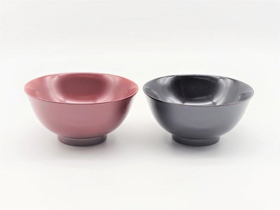 川連漆器 羽反飯椀 ペア【佐藤豊八商店】[H5802]