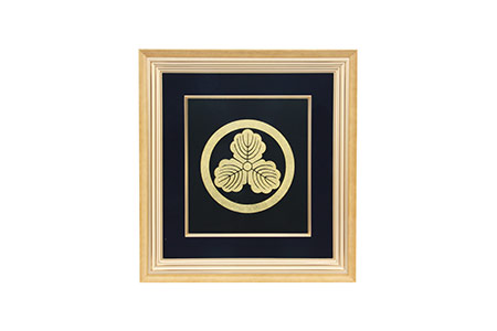 川連漆器 パネル額（家紋・社印）【遠田漆器店】[Q2-6101]