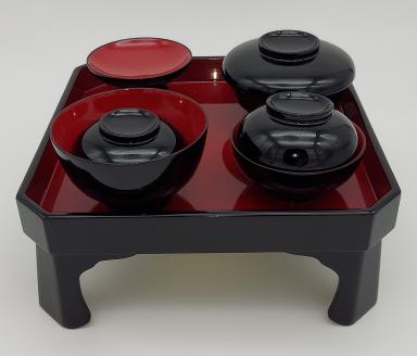 川連漆器 御喰い初めセット【丸利漆工所】[Q9-5701]