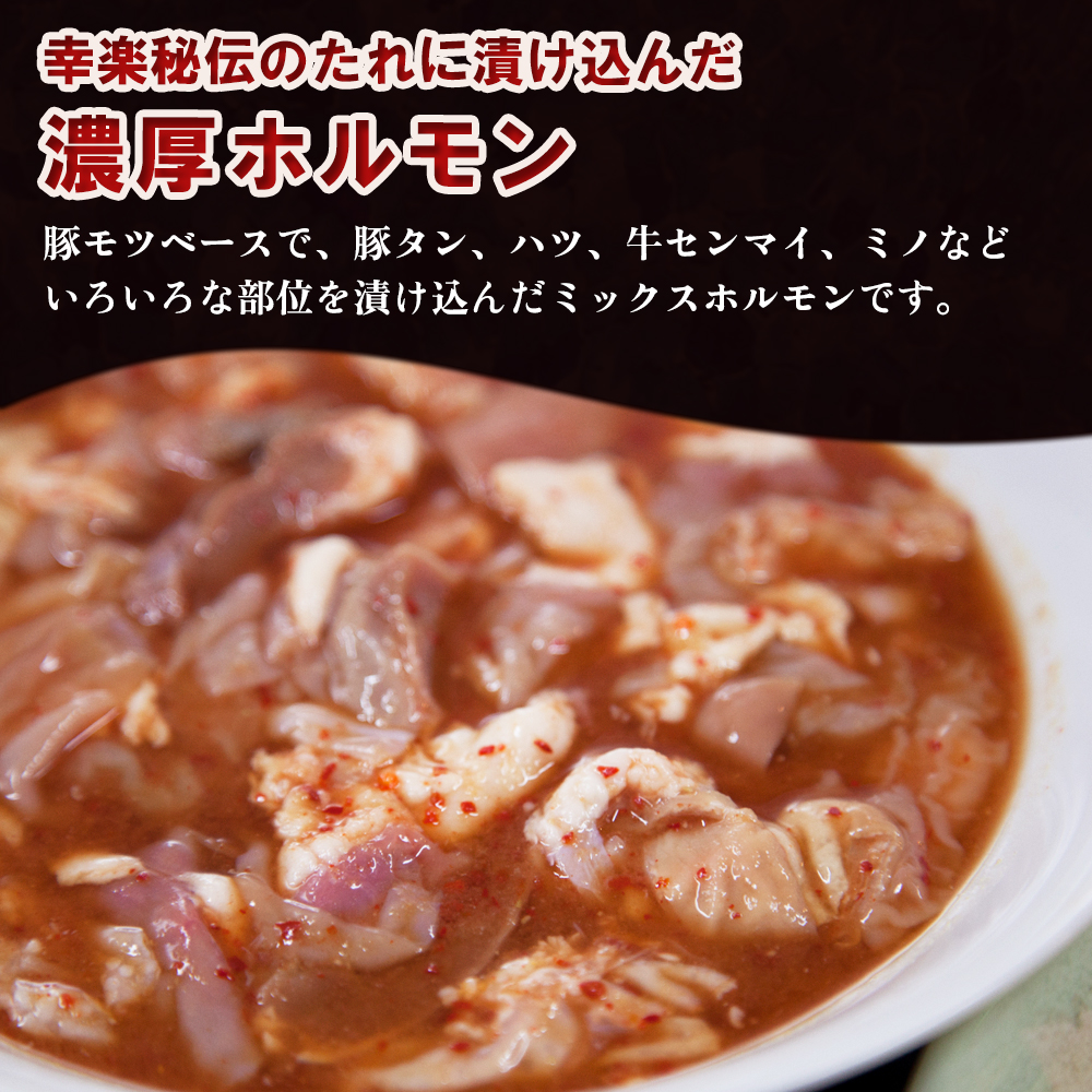 濃い甘の秘伝自家製ダレ 幸楽ホルモン 1.05kg × 2袋 （6人前）【ホルモン幸楽】