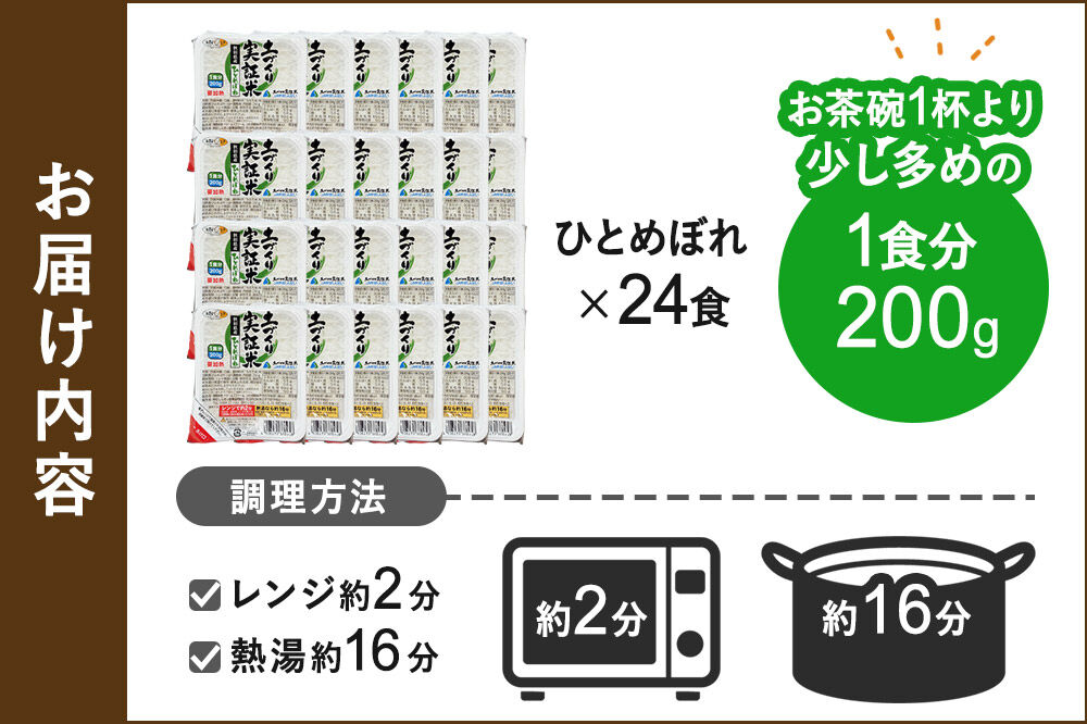 秋田県産 ひとめぼれ パックご飯 200g×24個
