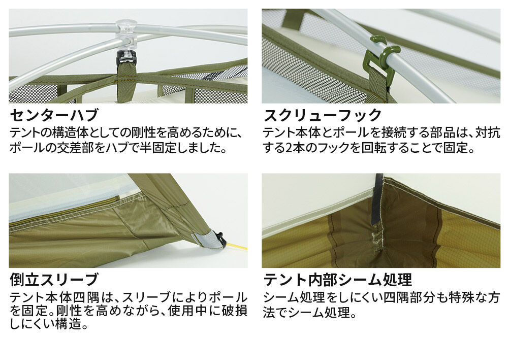 DUNLOP 両入口 軽量 ダブルウォールテント 3人用 4シーズン対応 オリーブ［DL-30A 4S］テント用品 アウトドア用品