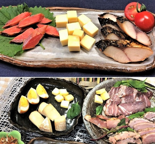 燻製屋チャコール 美人燻製 詰め合わせ 10種(さば 鮭 ベーコン 合鴨 チーズ チーズ 鶏もも肉 たまご ナッツ ふりかけ)