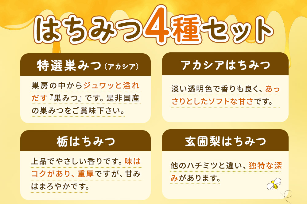小松養蜂場 はちみつ 秋田県産 100％ 巣みつ(アカシア) +アカシア420g 栃420g 玄圃梨420ｇ3本セット+空ピッチャー付