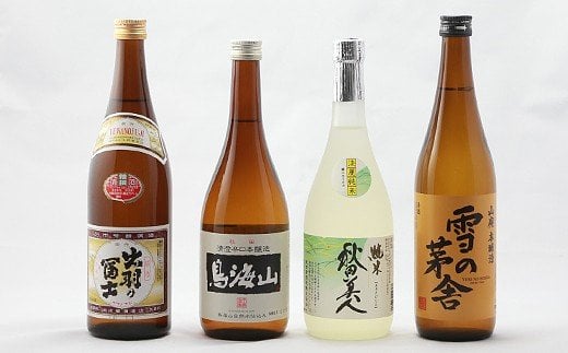 日本酒 秋田県 地酒飲み比べセット 720ml×4本（秋田美人純米酒 雪の茅舎山廃本醸造 清澄辛口本醸造鳥海山 精撰出羽の富士）
