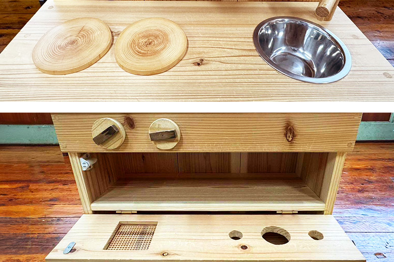 ままごとキッチン 秋田杉使用 本荘組子