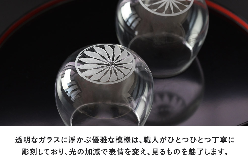 デザイングラス タンブラー 2個セット ごてんまり模様 ペアグラス ミニグラス 食器 インテリア ギフト プレゼント 伝統工芸