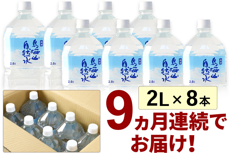 《定期便9ヶ月》鳥海山自然水(2L)8本×9か月連続 計72本