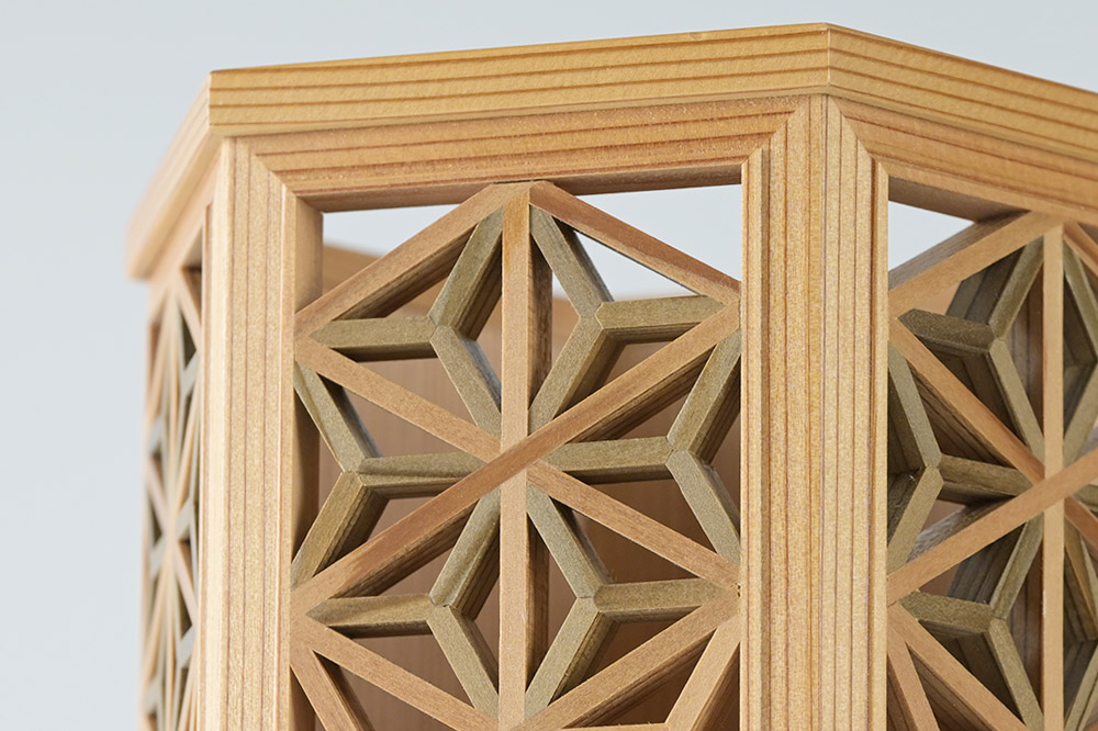 組子細工 ボトルケース 六角（W145×H385×D145mm）伊藤建具製作所 秋田県 由利本荘市