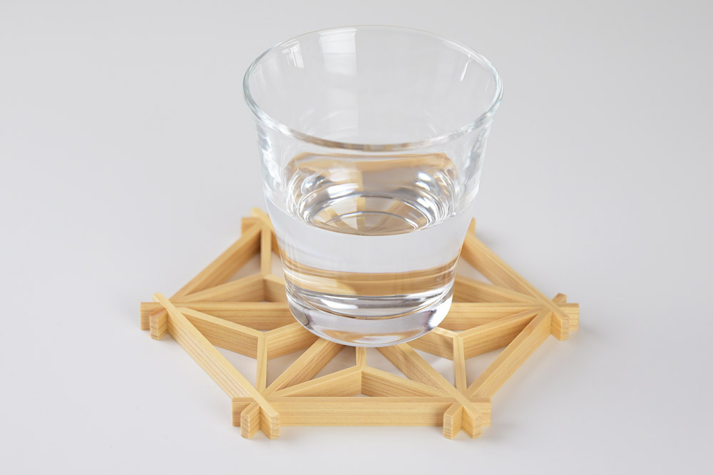 組子細工 コースターキット 麻の葉柄 伊藤建具製作所 秋田県 由利本荘市