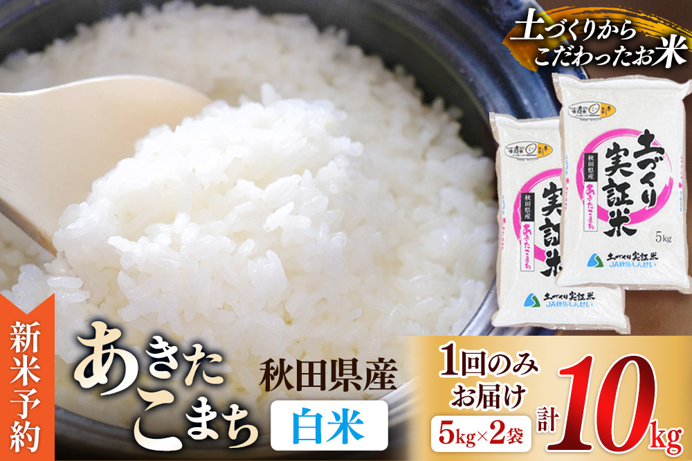 《新米予約》米 10kg 精米 秋田県産 あきたこまち 令和7年産 土作り実証米 JA秋田しんせい