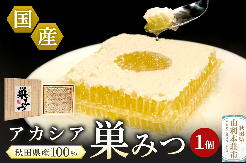 小松養蜂場 はちみつ 秋田県産 100％ 巣みつ(アカシア)