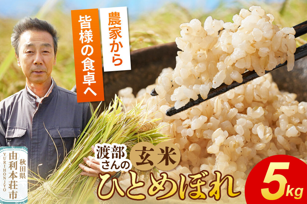 【玄米】 ＜通算5回 特A＞ ひとめぼれ   5kg 令和7年産 農家直送 渡部さんのひとめぼれ [ひとめぼれ 米 お米 こめ 玄米 ブランド米 食卓 おにぎり 秋田県産 秋田県 由利本荘市]