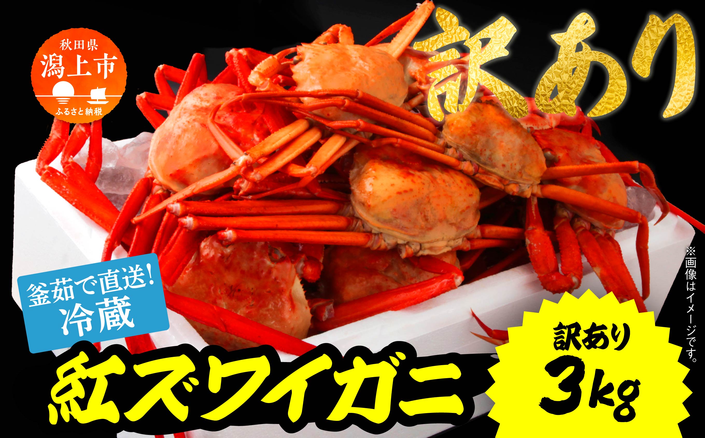 【3月以降順次発送】【訳あり】日本海沖産　紅ズワイガニ 約3kg/冷蔵 冷蔵 ズワイガニ 約 3kg 紅ズワイガニ ベニズワイガニ ずわい ズワイ蟹 ずわいがに ずわい蟹 姿 ボイル 訳あり 蟹 カニ かに 国産 蟹 不揃い 傷 緊急 カニみそ入り 潟上市