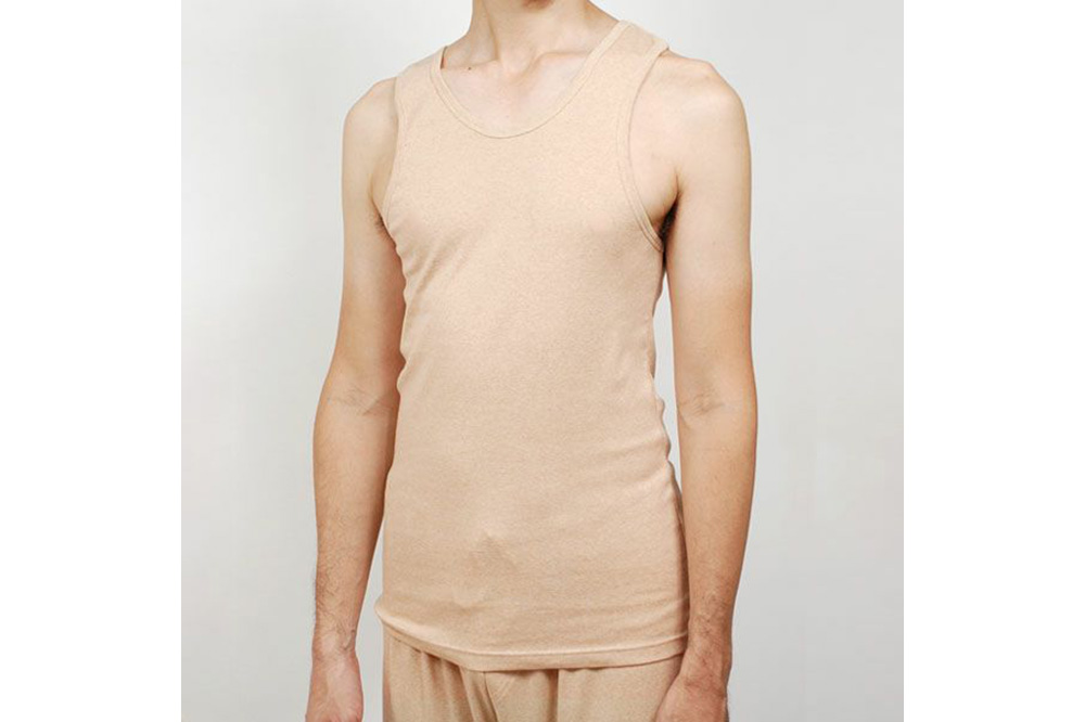 nayuta オーガニックコットン メンズ リラクシングウェア タンクトップ ブラウン【M】 秋田県 大仙市