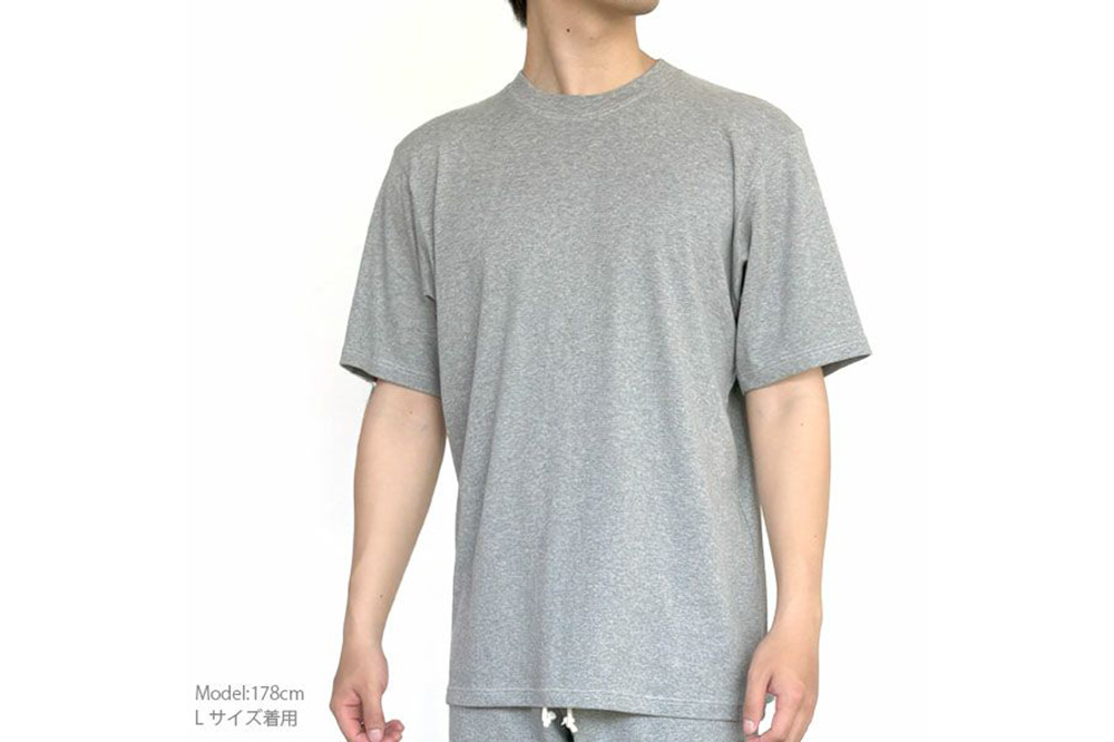 nayuta オーガニックコットン メンズ リラクシングウェア 半袖トップス グレー【M】 秋田県 大仙市