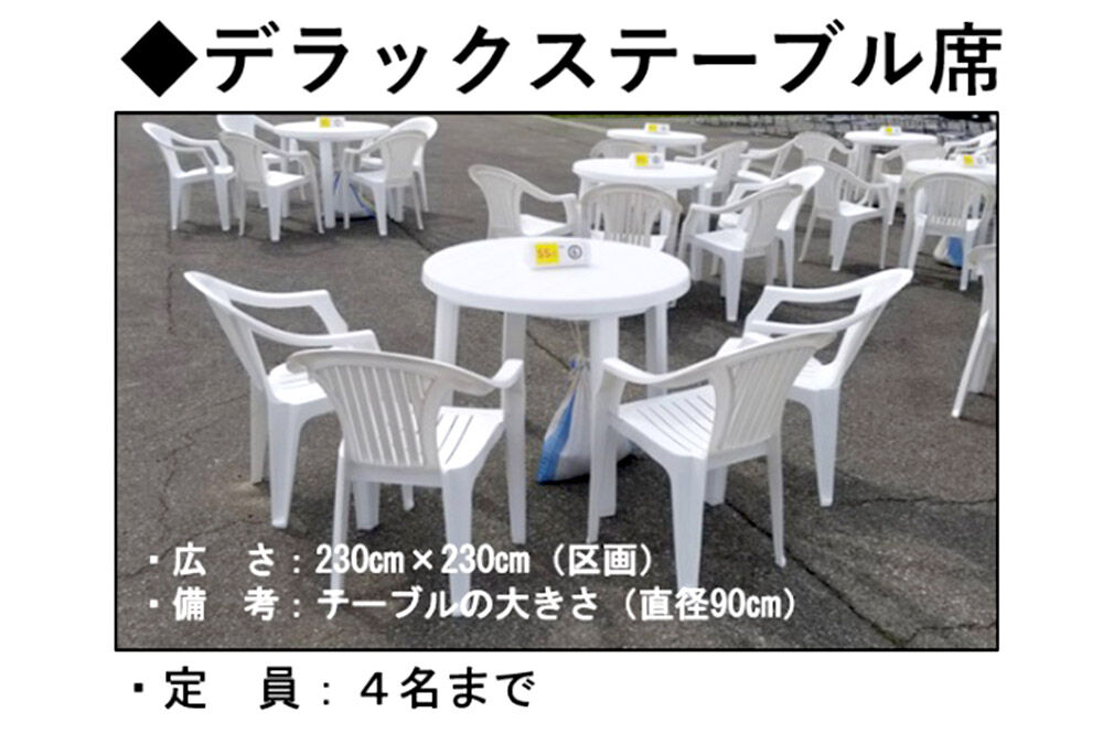 第98回全国花火競技大会「大曲の花火」有料観覧席／デラックステーブル席 4名【ゆうパケット】