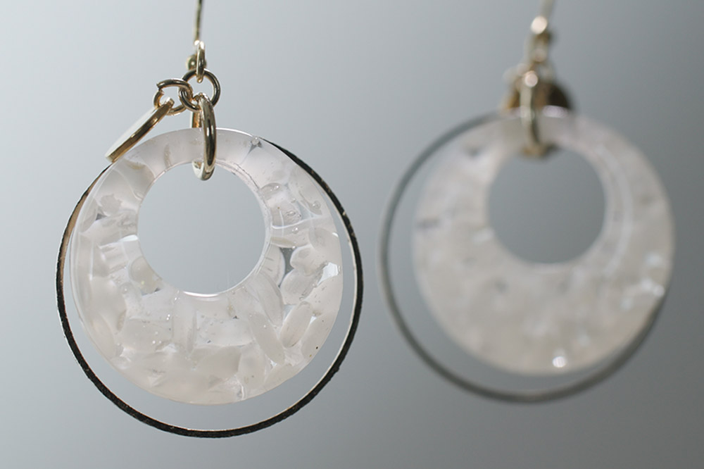 大仙市産あきたこまちのリングピアス ｜お米のアクセサリー
