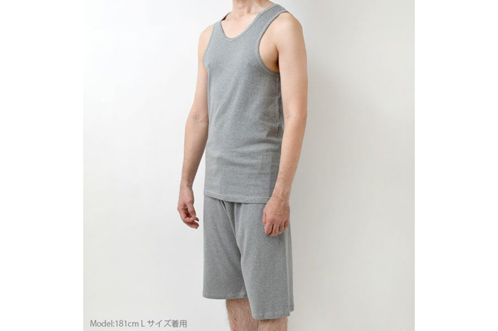 nayuta オーガニックコットン メンズ リラクシングウェア タンクトップ グレー【M】 秋田県 大仙市