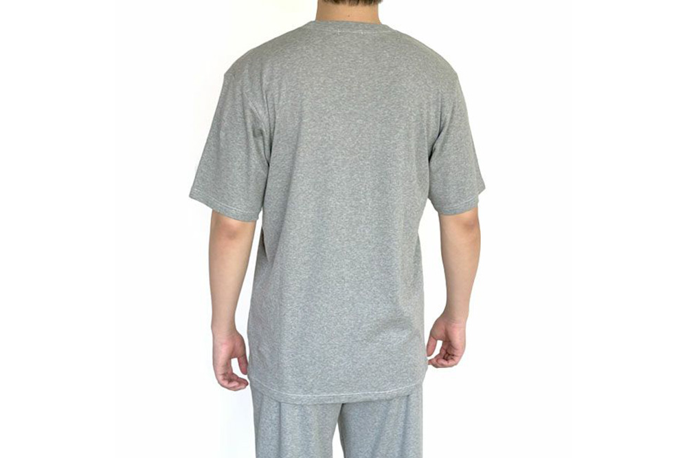 nayuta オーガニックコットン メンズ リラクシングウェア 半袖トップス グレー【M】 秋田県 大仙市