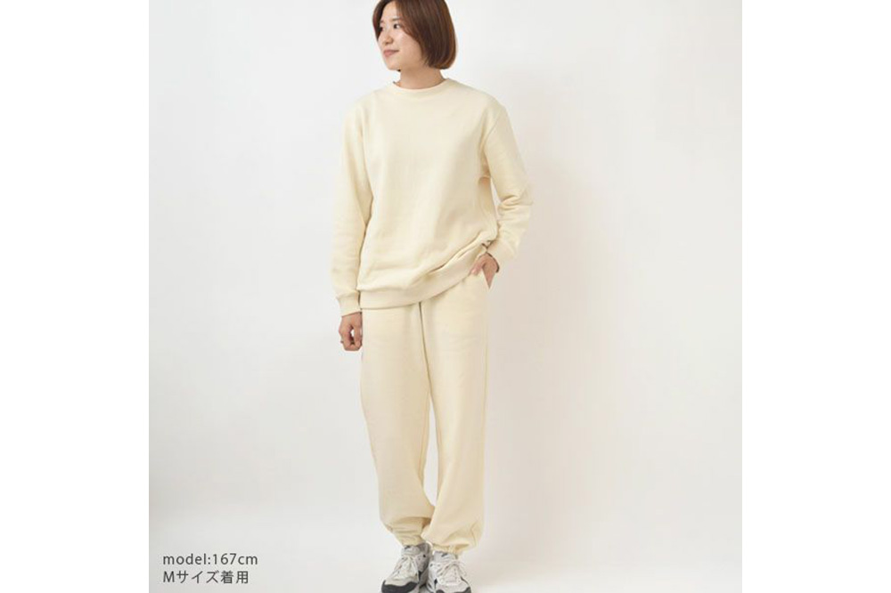 nayuta オーガニックコットン 裏起毛あったか スウェットシャツ 生成【L】ユニセックス 秋田県 大仙市