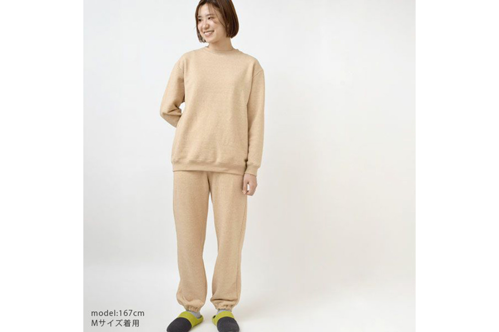 nayuta オーガニックコットン 裏起毛あったか スウェットシャツ ブラウン【M】ユニセックス 秋田県 大仙市