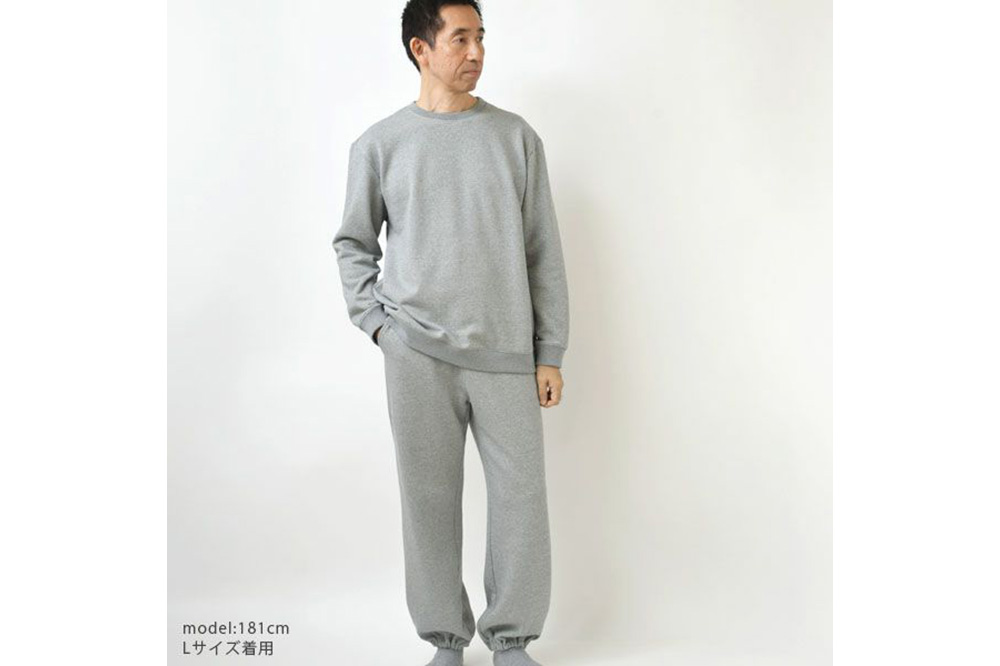 nayuta オーガニックコットン 裏起毛あったか スウェットシャツ グレー【M】ユニセックス 秋田県 大仙市