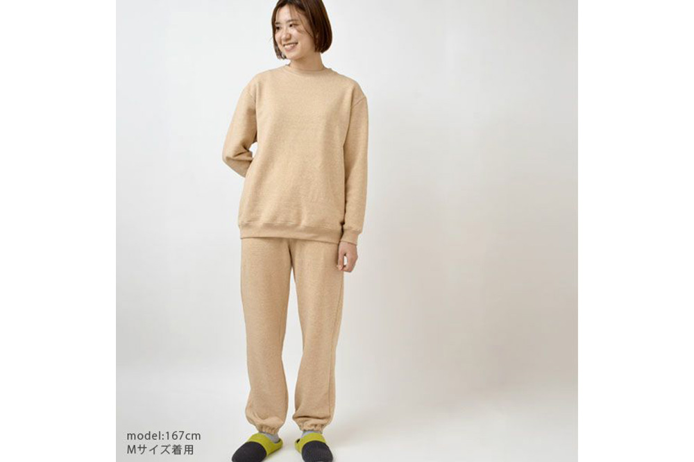 nayuta オーガニックコットン 裏起毛あったか スウェットパンツ ブラウン【L】ユニセックス 秋田県 大仙市