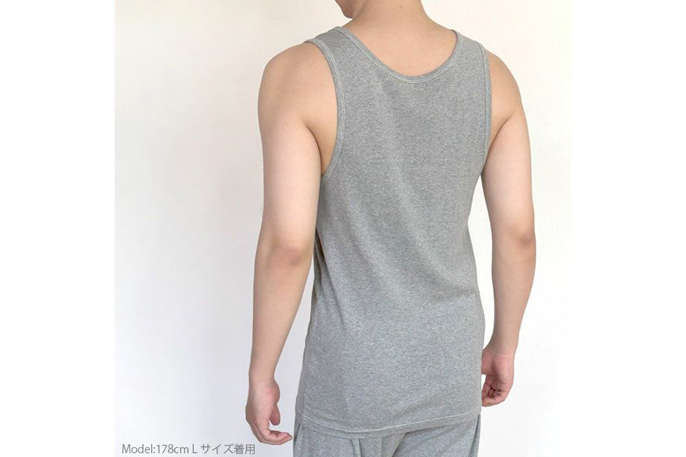nayuta オーガニックコットン メンズ リラクシングウェア タンクトップ グレー【M】 秋田県 大仙市