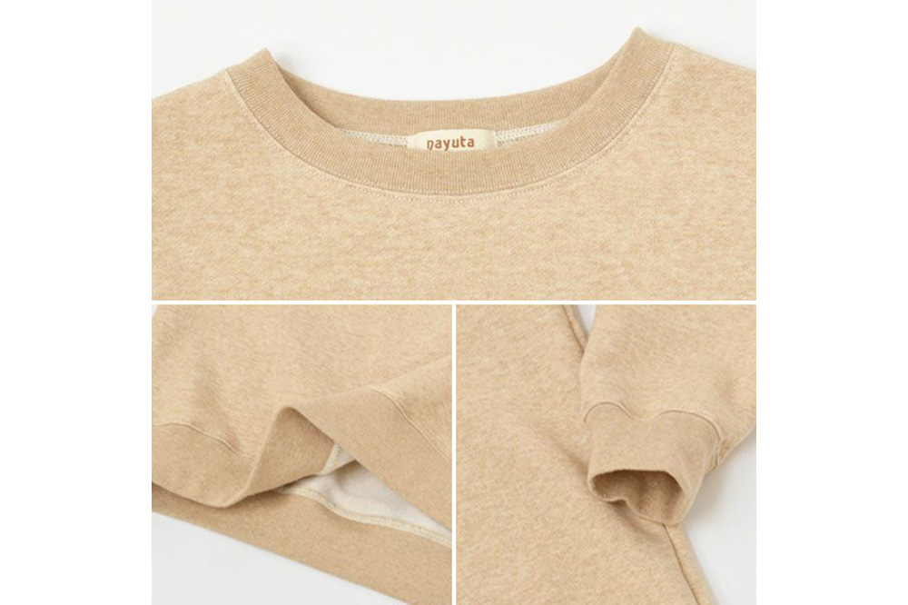 nayuta オーガニックコットン 裏起毛あったか スウェットシャツ ブラウン【M】ユニセックス 秋田県 大仙市