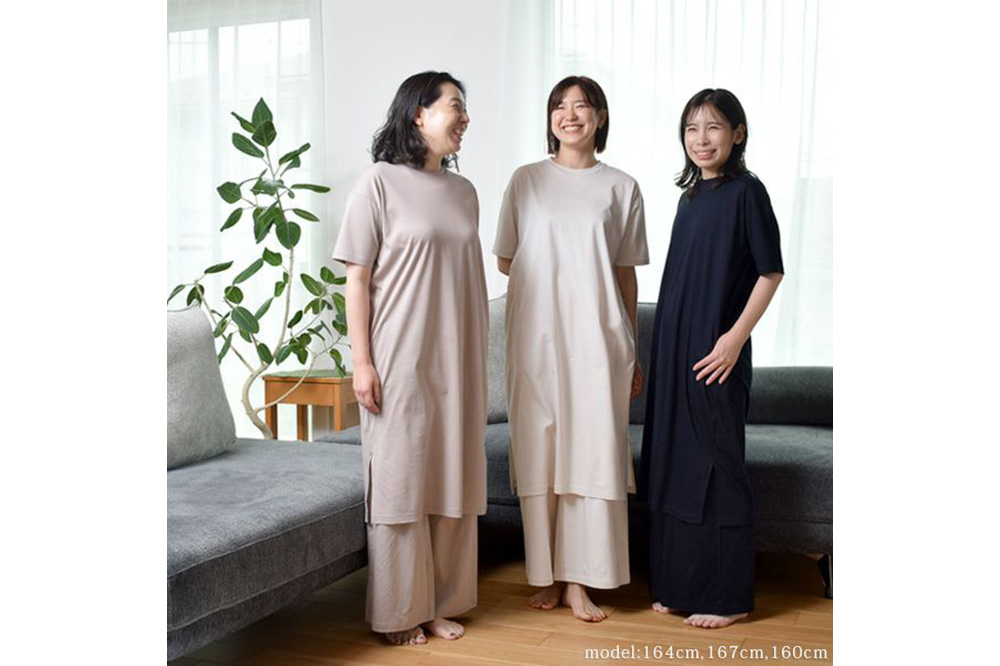 nayuta オーガニックコットン お気に入り Tラインワンピース【フリーサイズ（Mサイズ相当）】クリスタルグレー 秋田県 大仙市